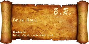 Bruk Raul névjegykártya
